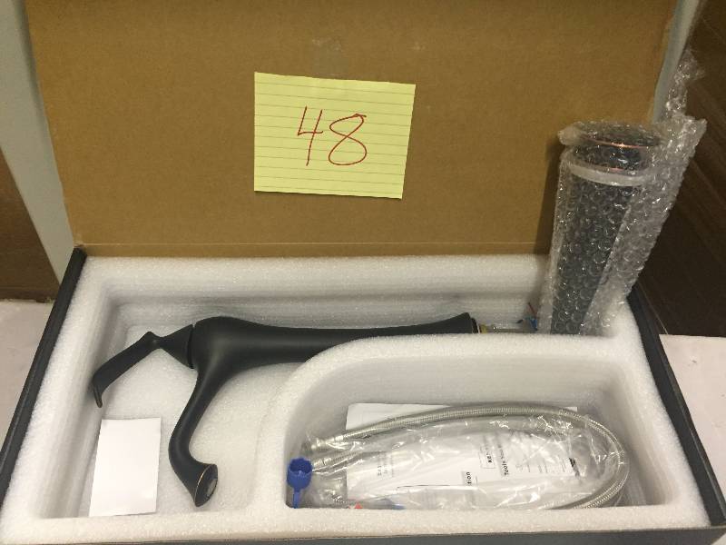 lot 48 image: Kraus KEF-15000-PU15BN Exquisite Ventus Brushed Nickel One Handle Vessel Bathroom Faucets