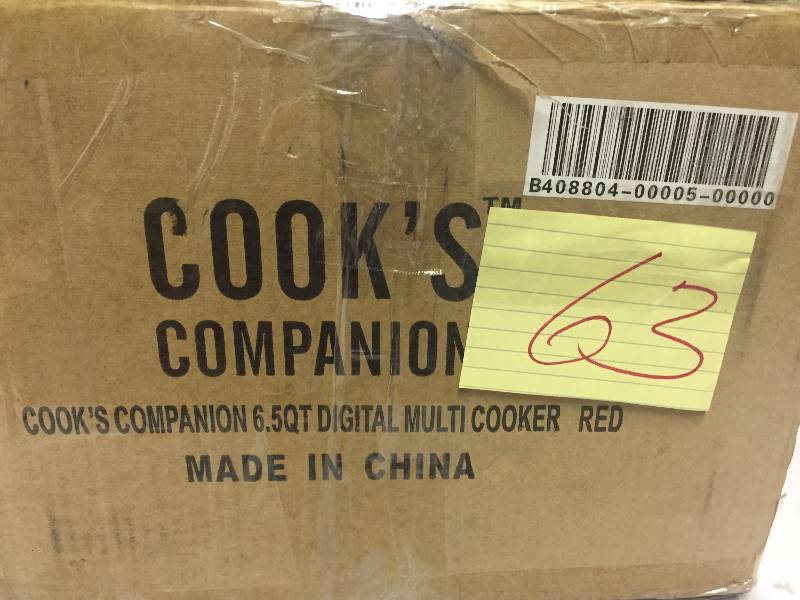 lot 63 image: Cooks Companion 6.5 QT Digital Multicooker red Never used