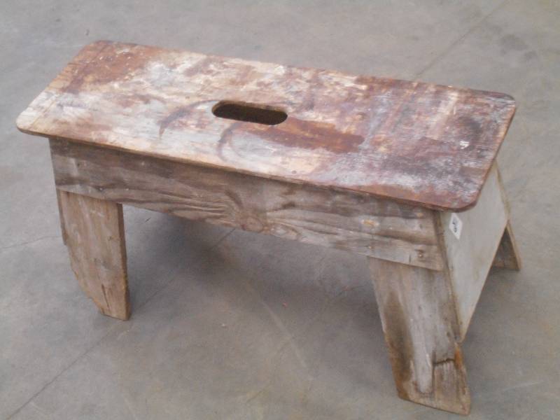 lot 46 image: 3ft Wood BenchStool ...