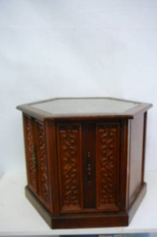 wooden end storage table