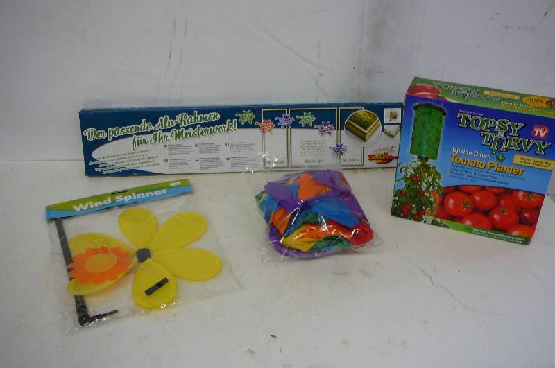 windsock-tomatoes planter-wind spinner- Alum picture frame