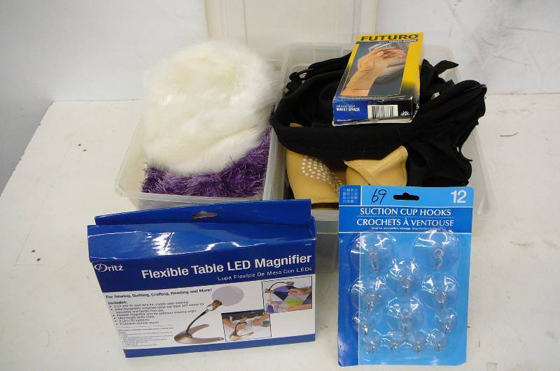 lot of ace bandages flexible table led magnifier gloves hatsuction cup hooks