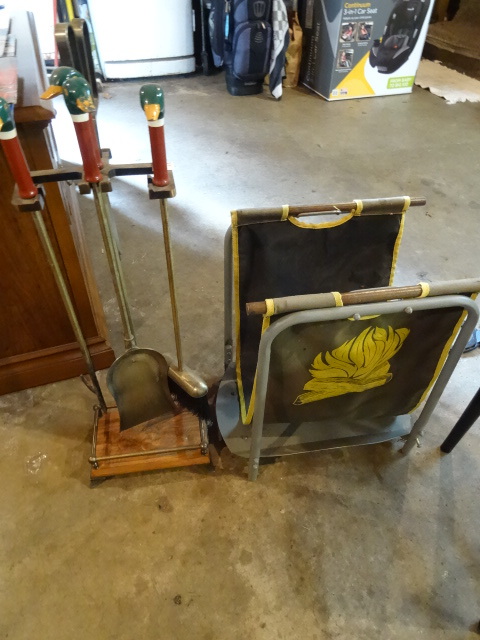 Fire Place Tool Set & Wood Cradle