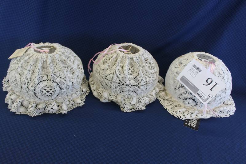 Hand made lace lamp shades