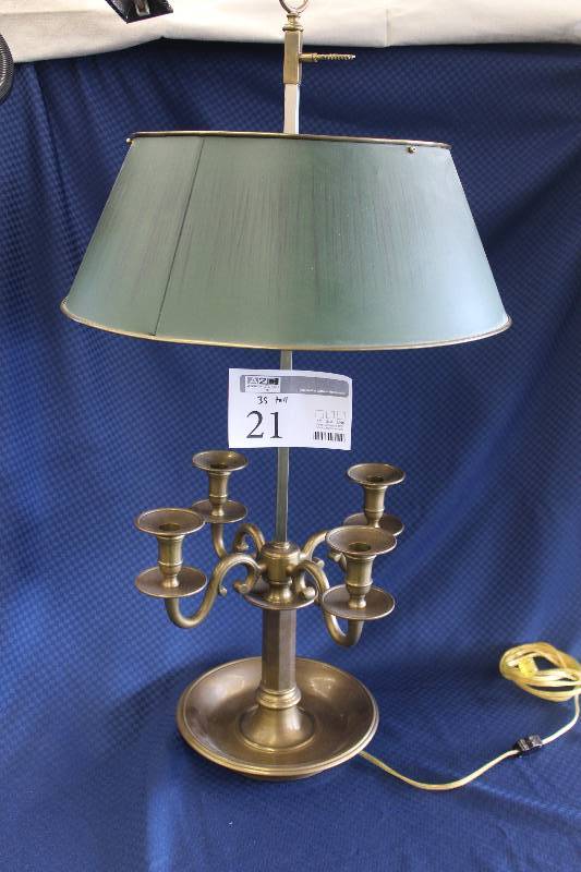 Heavy Brass lamp woriginal finneal and brass shade
