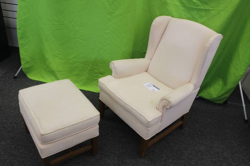 Parlor chair with ottoman