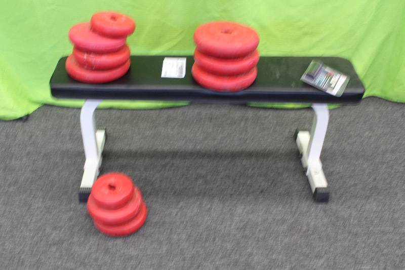 Weight bench and 9 weights