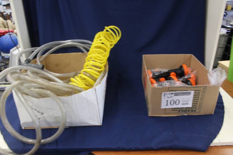 12 new adjustable sprinkler heads and 1 air compressor hose with fittings