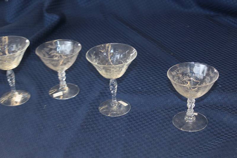 4 crystal champagne glasses