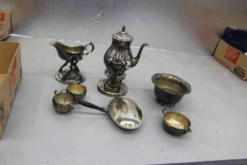 Vintage silver plate service pieces