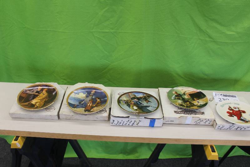 5 Norman Rockwell collector plates w certificates of authenticity