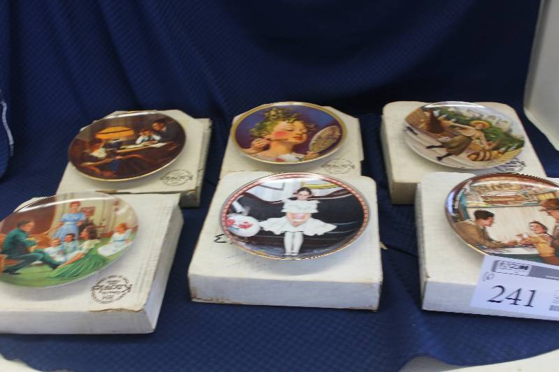 6 Norman Rockwell collector plates w certificates of authenticity