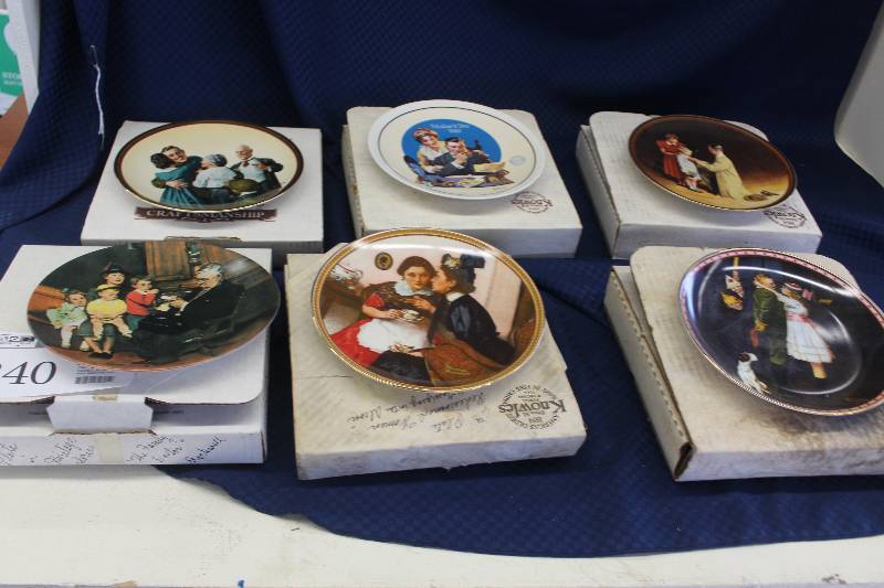 6 Norman Rockwell collector plates w certificates of authenticity