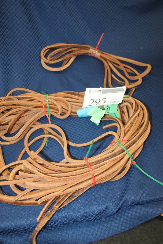 12 8 foot pieces of leather strapping