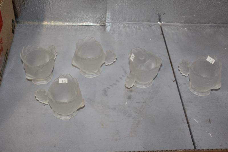 Frosted glassware unique fish molded