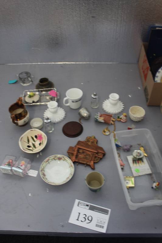 2 boxes misc. pottery, glass, and household items