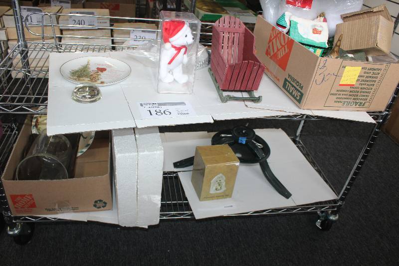 19 piece ceramic christmas village plus some household items