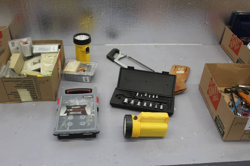 Wrenches and socket set, new dimmer switches, and misc. tools