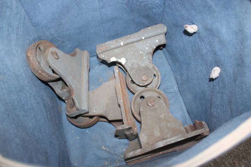 4 vintage heavy duty steel casters