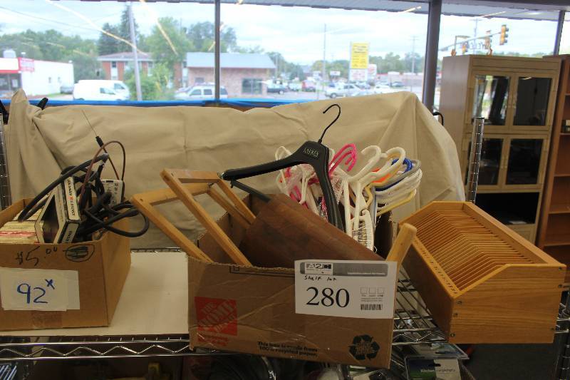 8 track tapes, household items, all wood 30 day organizer