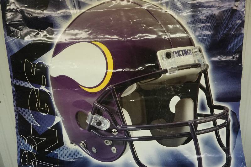 lot 2 image: Budweiser Minnesota Vikings Poster With Hanging Grommets