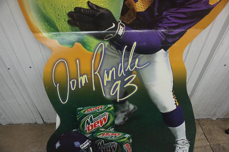 lot 20 image: Minnesota Vikings John Randle Mountain Dew Life Size Card Board Cut Out