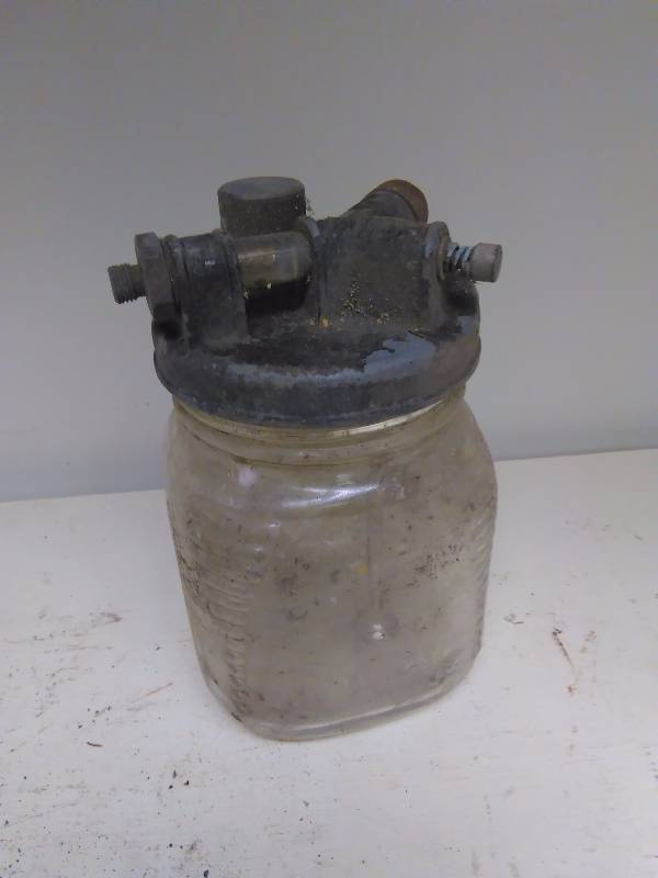 Vintage Chemical Sprayer with clear glass square canister