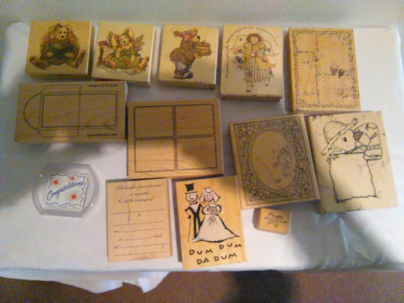 lot 11 image: Lot of 13 LARGE Rubber Crafting stamps