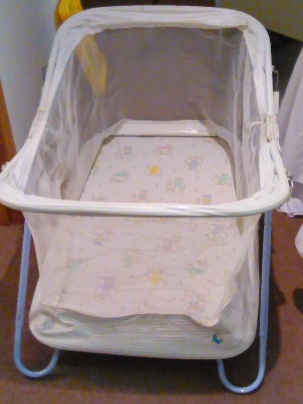 lot 44 image: Travel Play yard by Cosco, no rips, padding is in good condition
