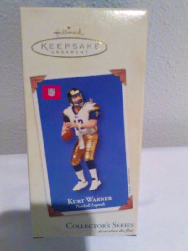 lot 82 image: Hallmark Collectors Ornament, New in Box, NFL, Kurt Warner, St Louis Rams, 2002
