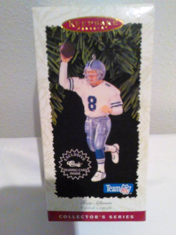 lot 83 image: Hallmark Collectors Ornament, New in Box, NFL, Troy Aikman, Dallas Cowboys, 1996