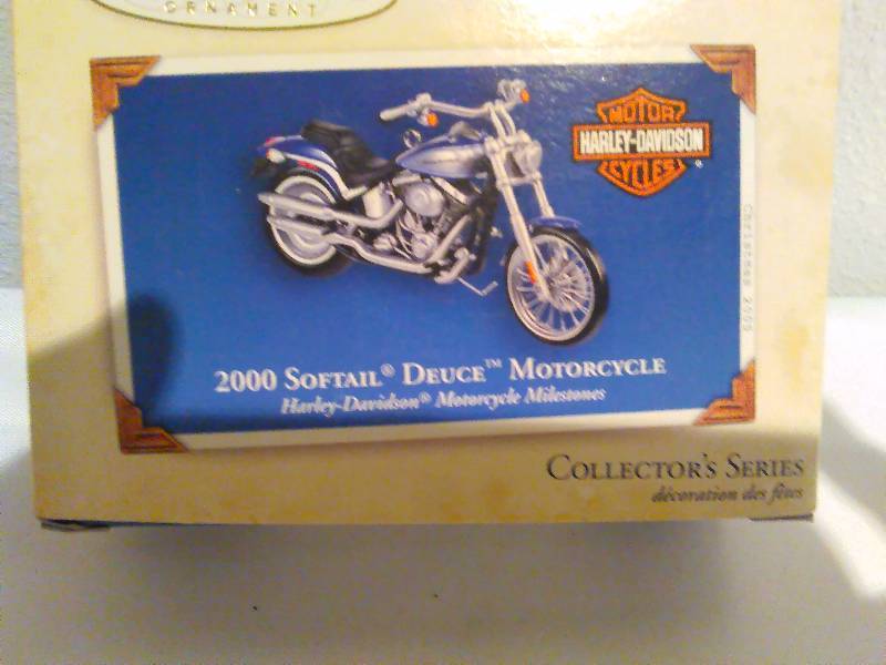 lot 92 image: Hallmark Collectors Ornament, New in Box, 2000, Softail, Duece Harley Davidson, Duce