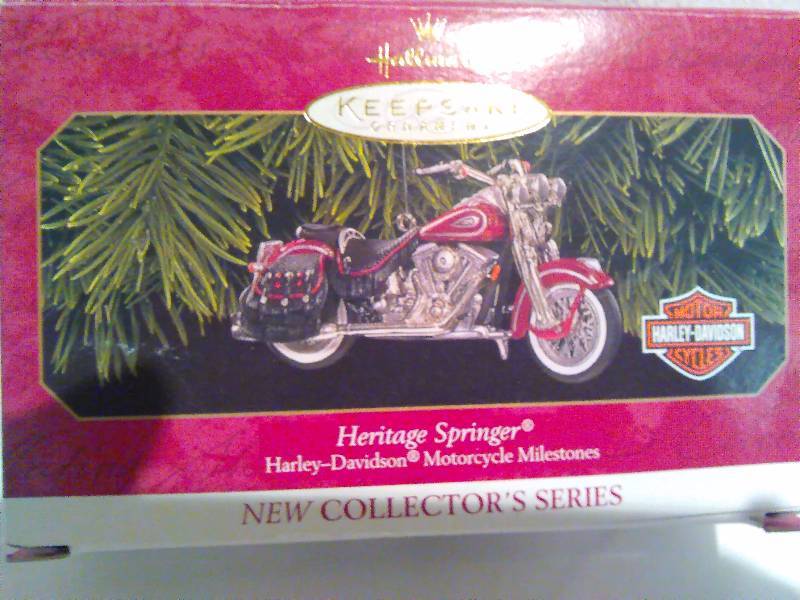 lot 96 image: Hallmark Collectors Ornament, New in Box, Harley Davidson, Heritage Springer
