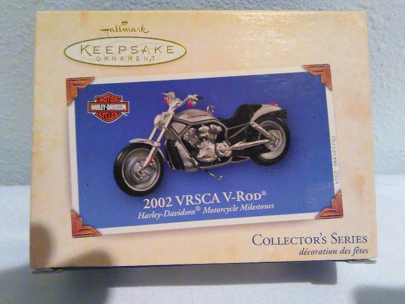 lot 97 image: Hallmark Collectors Ornament, New in Box, Harley Davidson, 2002, VRSCA, V-rod