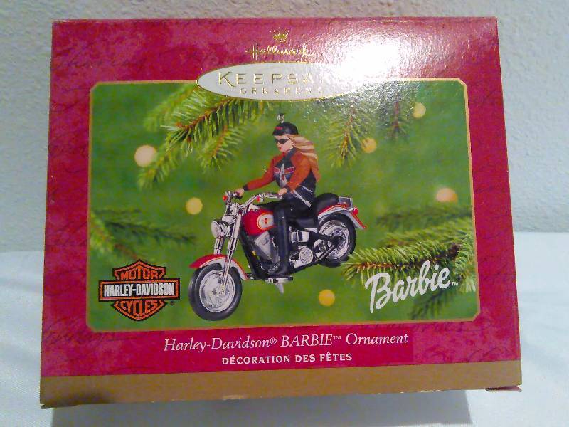 lot 101 image: Hallmark Collectors Ornament, New in Box, Harley Davidson, Barbie, 2001