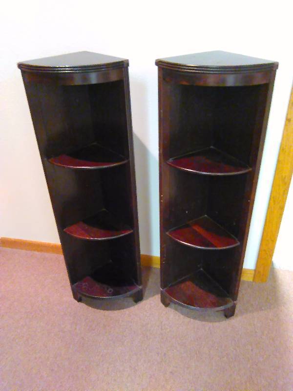 lot 167 image: pair of Wood Corner Cabinets