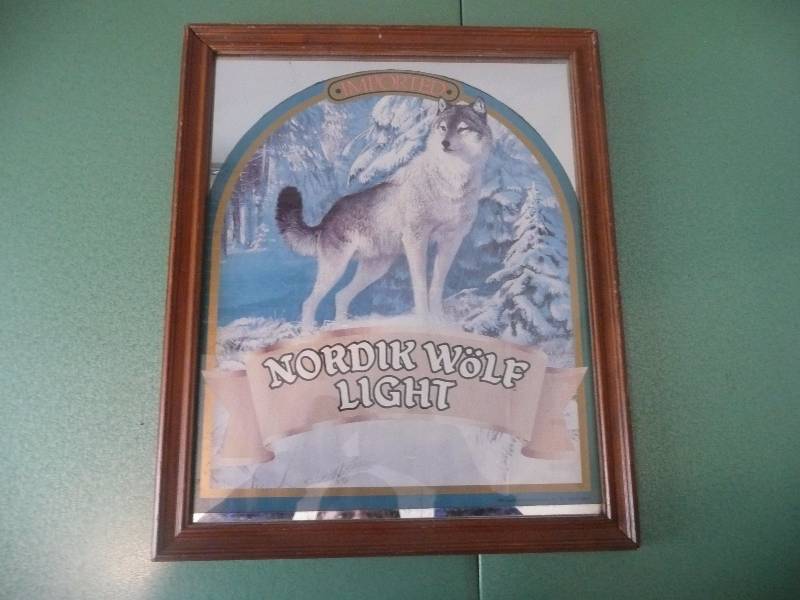 lot 9 image: IMPORTED NORDIK WOLF LIGHT MIRROR