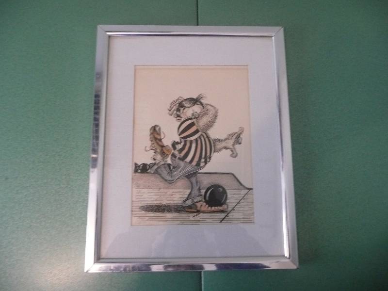 lot 29 image: ORIGINAL ARTWORK BY MINNESOTAS OWN ART CARR - BOWLING LOL