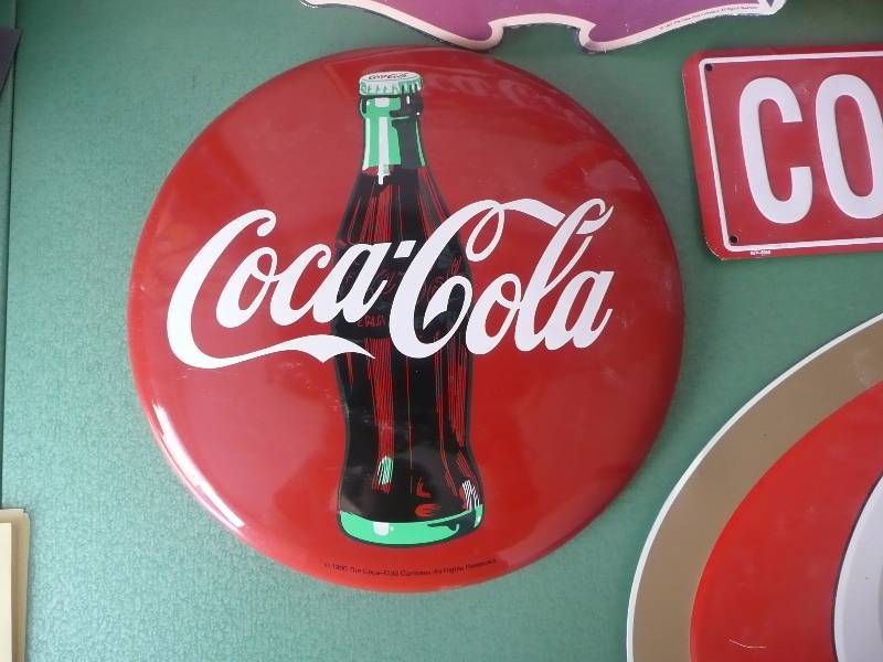lot 41 image: LARGE COCA COLA LOT - SIGNS & THERMOMETER - SEE PICTURES