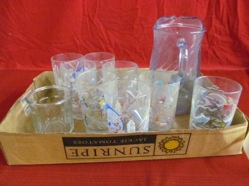 lot 63 image: Glass PitcherMcDonalds Glasses