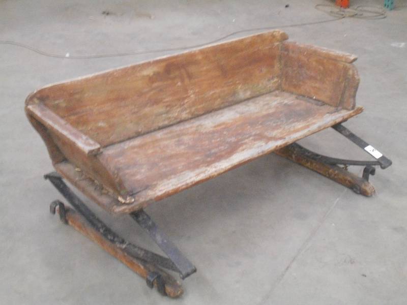 lot 8 image: Antique Farm WagonCarriage Seat Wi...