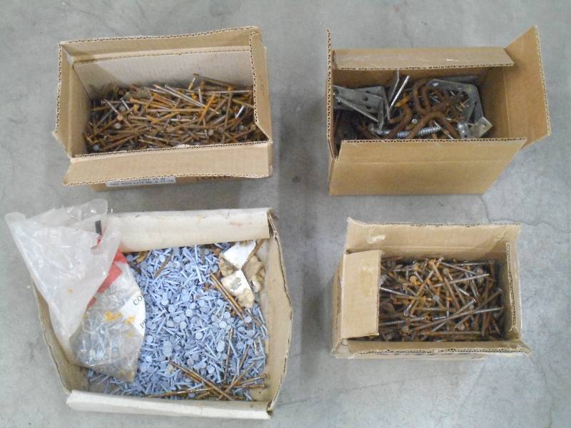 lot 69 image: (4) Boxes Of Assorted Nails & Etc ...