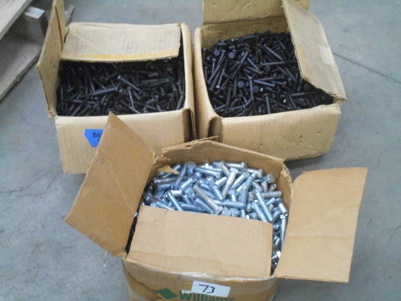 lot 73 image: (3) 50# Boxes Of Unused Bolts, 716...