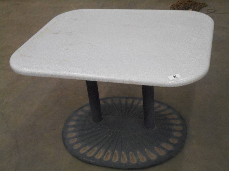 lot 76 image: Heavy Duty 3x4 Steel-Framed Table...