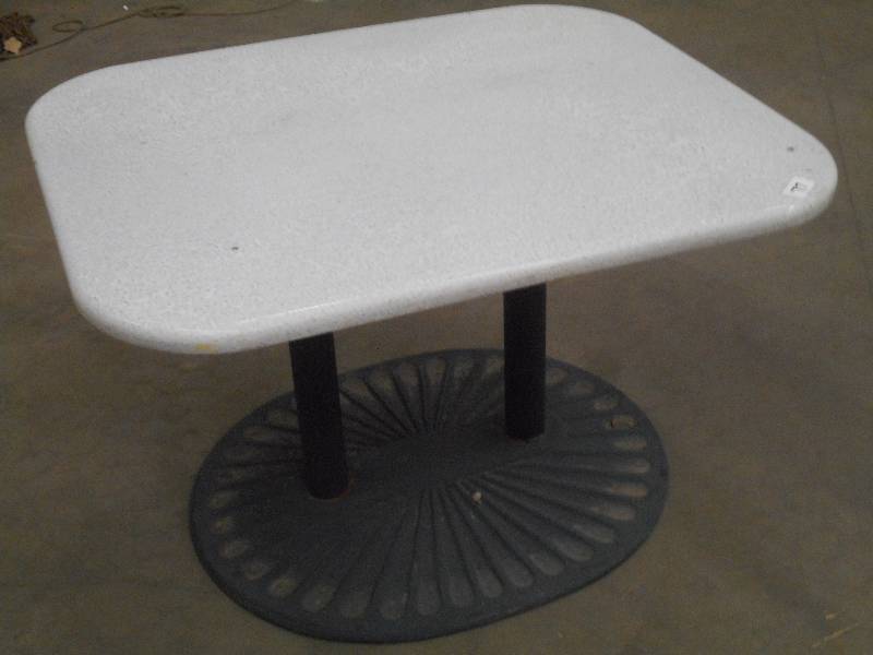 lot 77 image: Heavy Duty 3x4 Steel-Framed Table...