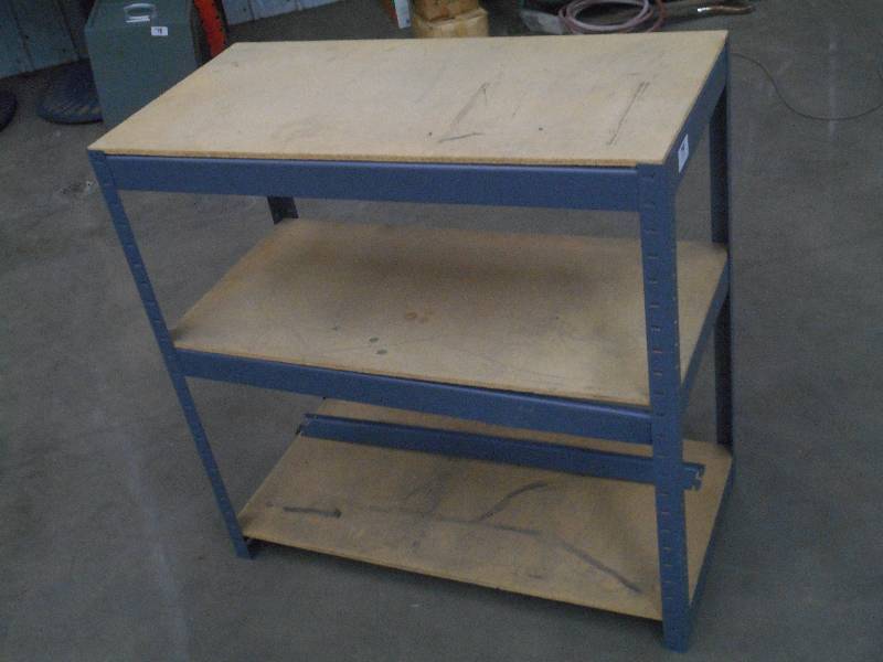 lot 79 image: 36 3-Level Steel Shelf ...