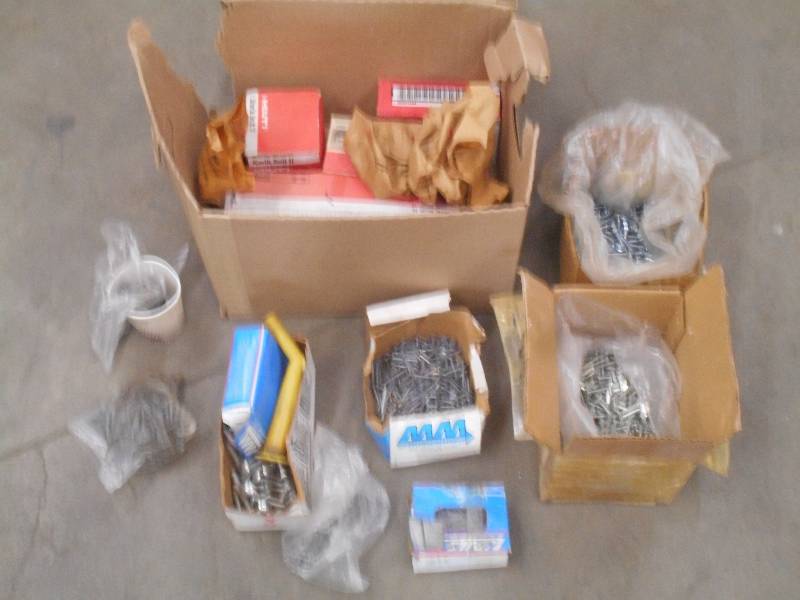 lot 101 image: Box Of Assorted Nails, Screws, Bol...