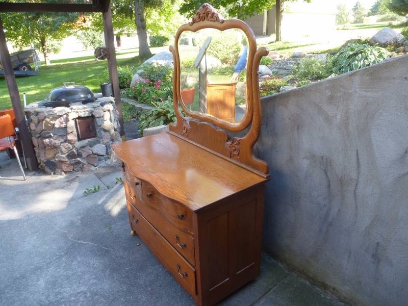 lot 50 image: Antique Dresser with curved drawers #2