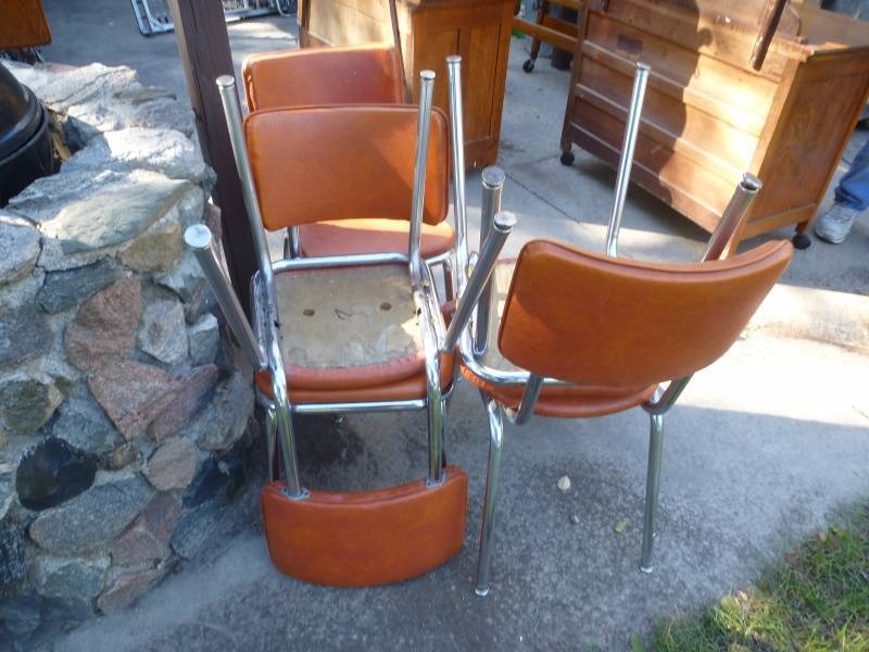 lot 48 image: Antique Kitchen Chairs