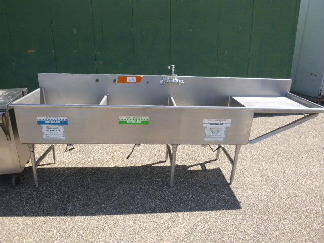lot 28 image: 3 Bay Stainless Steel Sink